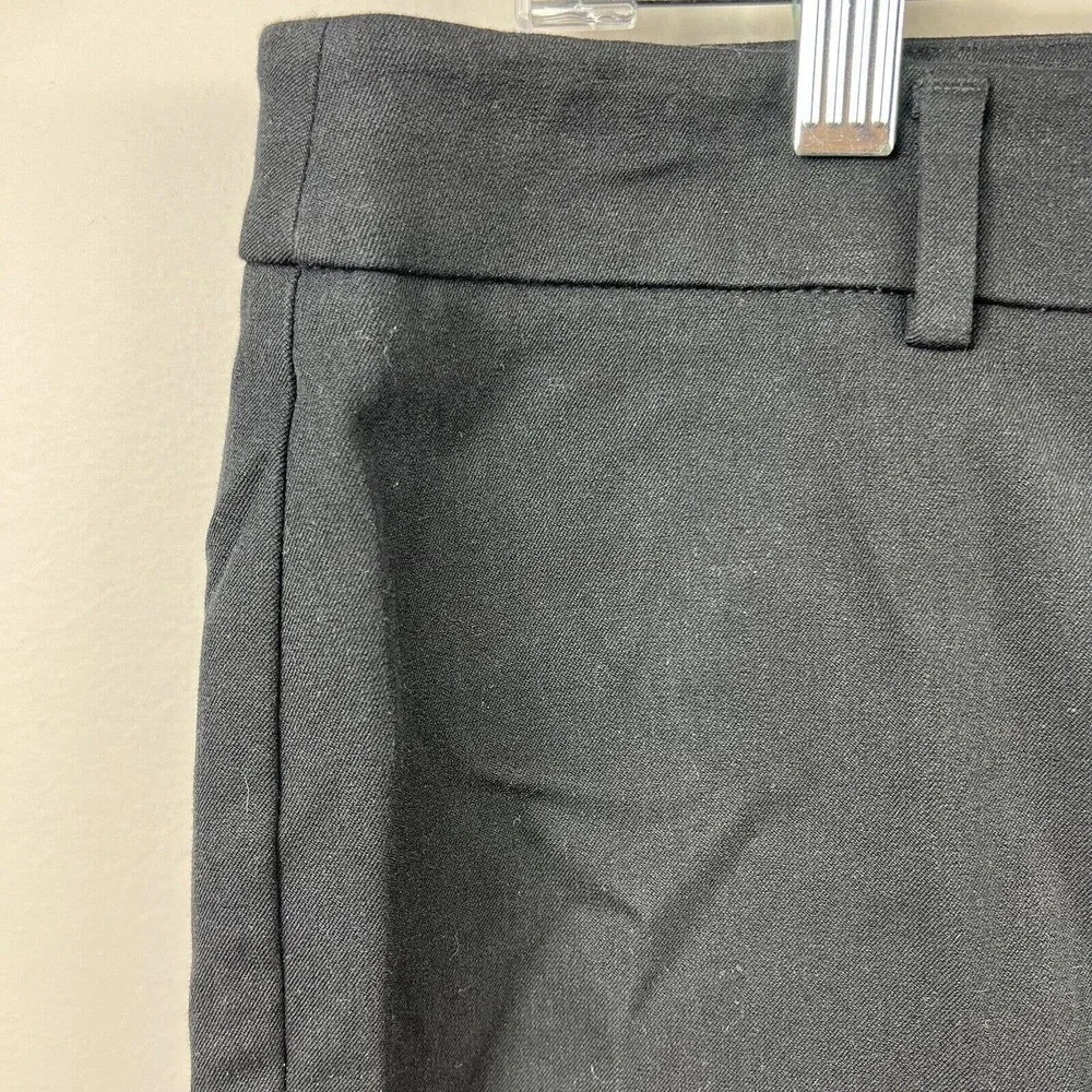 Talbots Black High Waist Straight Pants Size 12 Flat Front Chinos